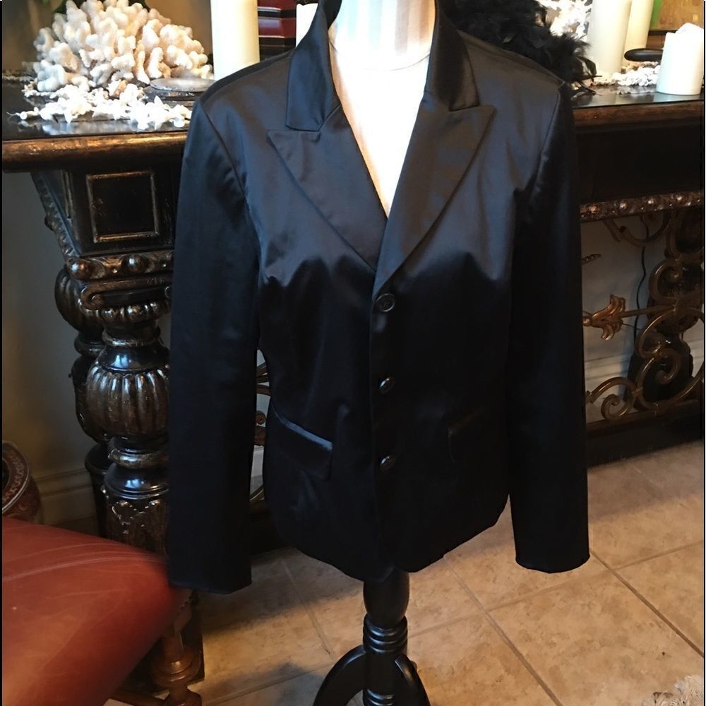 SATIN BLAZER - w Hot Pink Interior Piping!